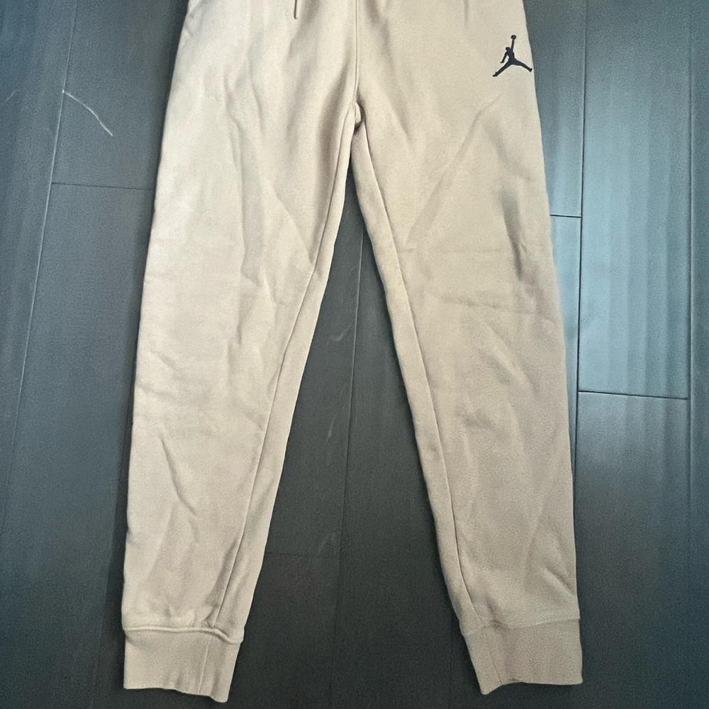 Jordan Youth Tan Joggers with Black Logo
